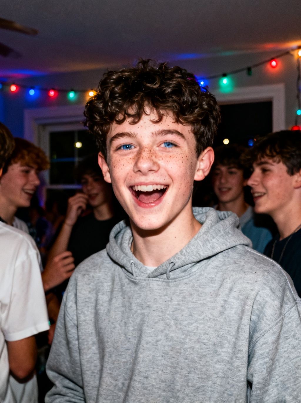 The same AI-made teen at a party